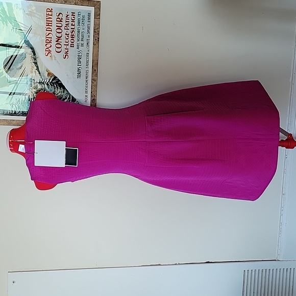 Fuschia Quilted Silk Dress - Picture 4 of 12
